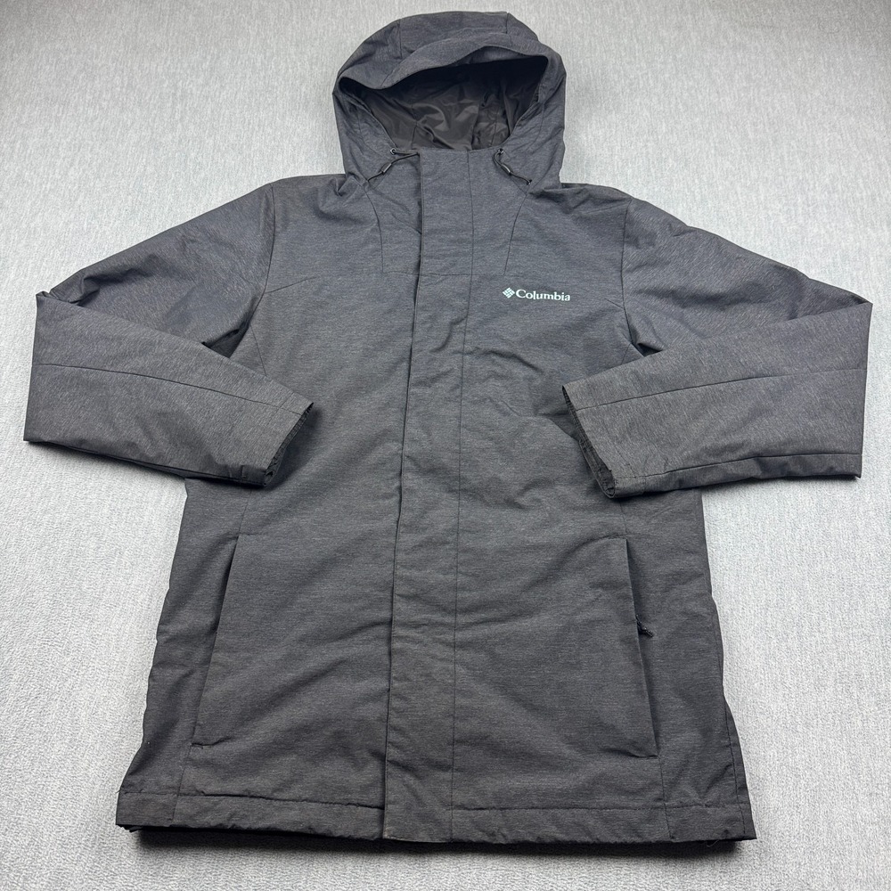 Columbia Jacket Mens Small Gray Full Zip Hooded Full Zip Insulated Parka XM1377